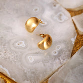 Matt Finish Gold Hoops